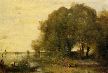  Insel Kunst - bewaldete Halbinsel plein air Romantik Jean Baptiste Camille Corot